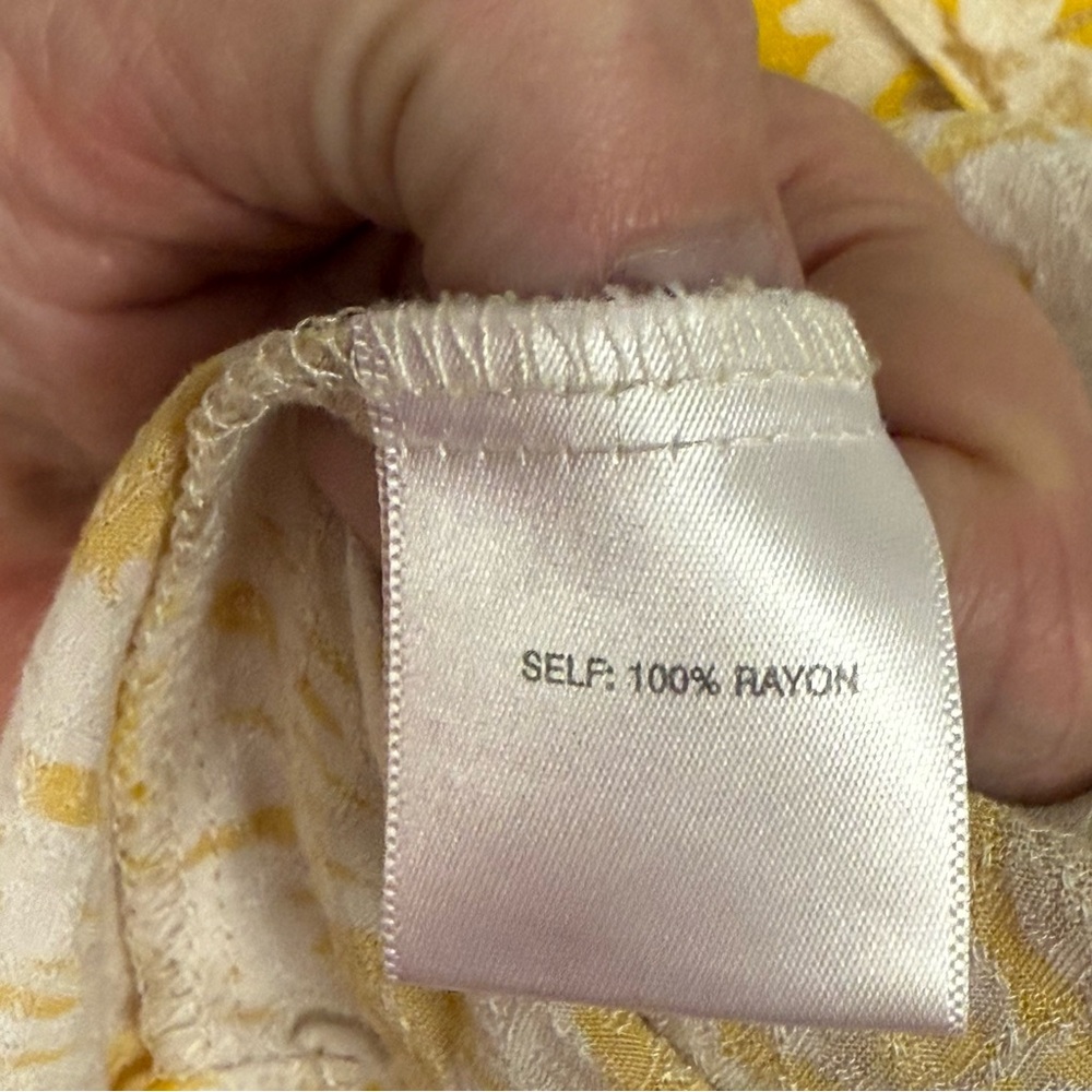 Rose + Olive Yellow Floral Tassel Tank L | Boho Sleeveless Summer Top - Picture 6 of 8